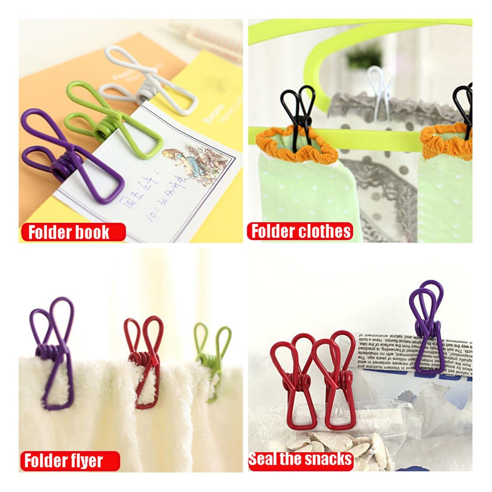 Metall-Wäscheklammern, 100 Stück, farbige Edelstahl-Clips, Wäscheklammern, Socken, zum Aufhängen, Haushalts-Wäscheklammern für Wäscheleine, Befestigung, Handtuch, Socken, Unterwäsche