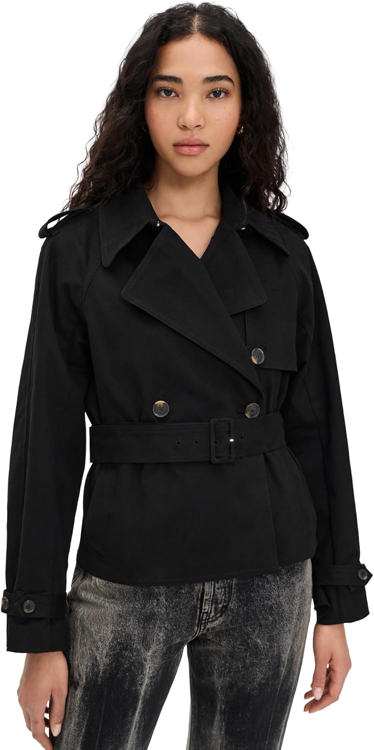 Good American Women's Cropped Trench Jacket