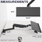 VIVO Sit-Stand 24 Clavier de ressort pneumatique de pouce et support de bureau à étrier de souris, plate-forme à dactylographie réglable en hauteur de contrebalance, Tilt ergonomique, noir, MOUNT-KB35CP