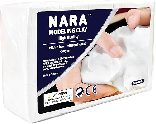 Miniatura 2 de NARA Arcilla para modelar, 1 color, 1 bloque, 80.07 oz (5 libras) (blanco) - No tóxica, arcilla de modelado de plastilina, ideal para principiantes