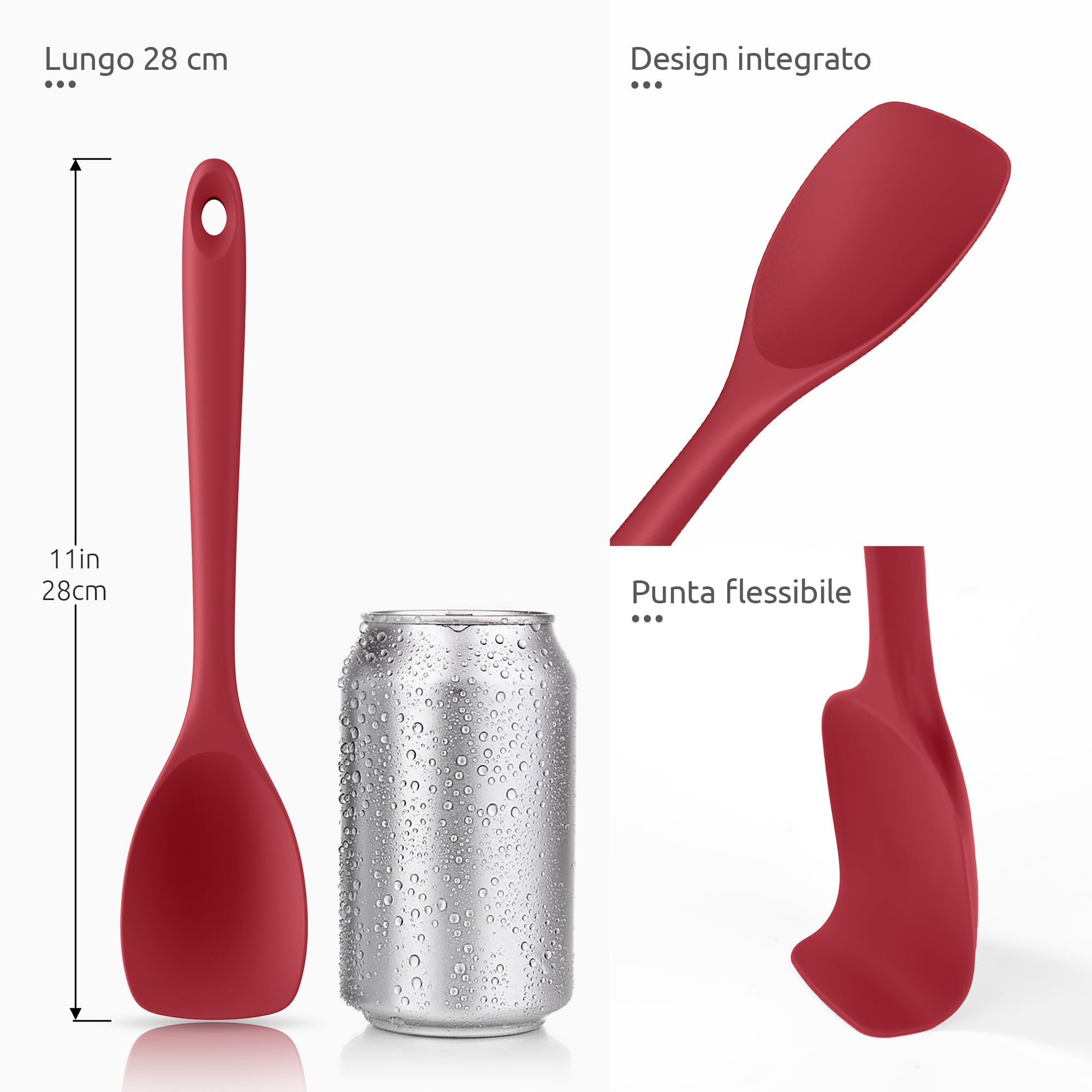 Spatola In Silicone Resistente Al Calore 250°C - 28,3 Cm, Flessibile, Antiaderente, Per Cucina