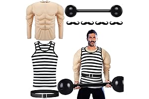 5Pcs Halloween Carny Muscle Man Costume Muscle Suit Costume Circus Fake Muscle...