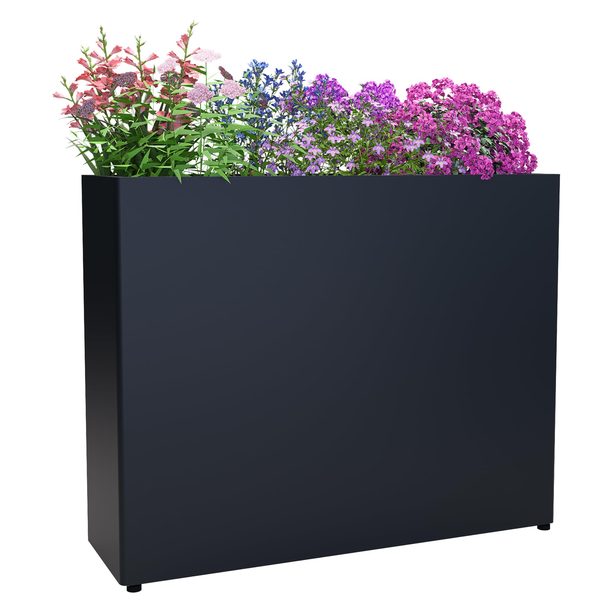 View 1 of [See notes] Vrtizalv Metal Rectangular Planter Box, 38"L x 12"W x 30"H Black