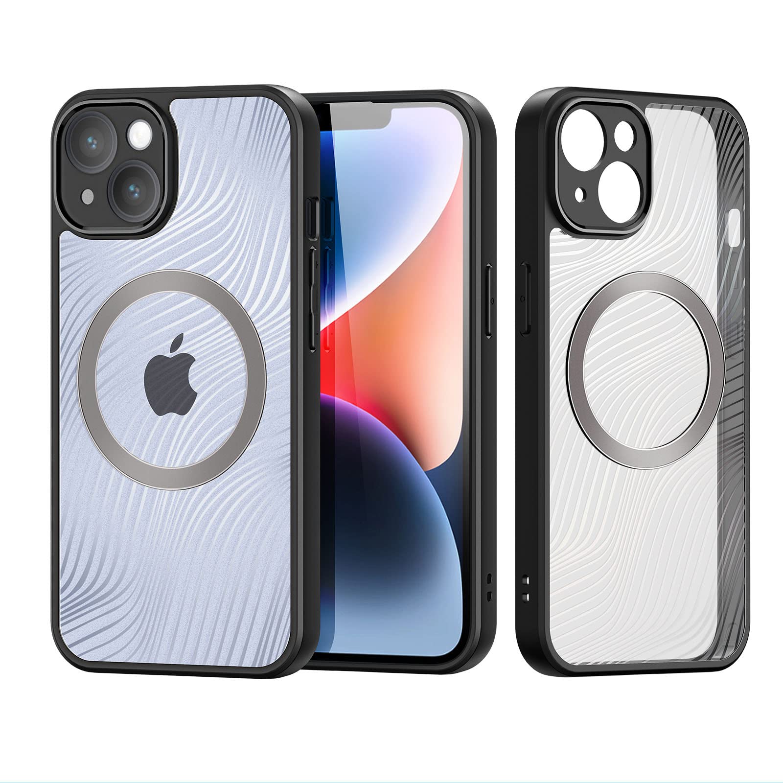 tigratigro Cover Magnetica per iPhone 14 Pro, Compatibile con MagSafe, Custodia Traslucida Opaca Posteriore Sottile Antiurto Protettiva Case, Protezione Antiurto di Grado Militare, Blu Profondo