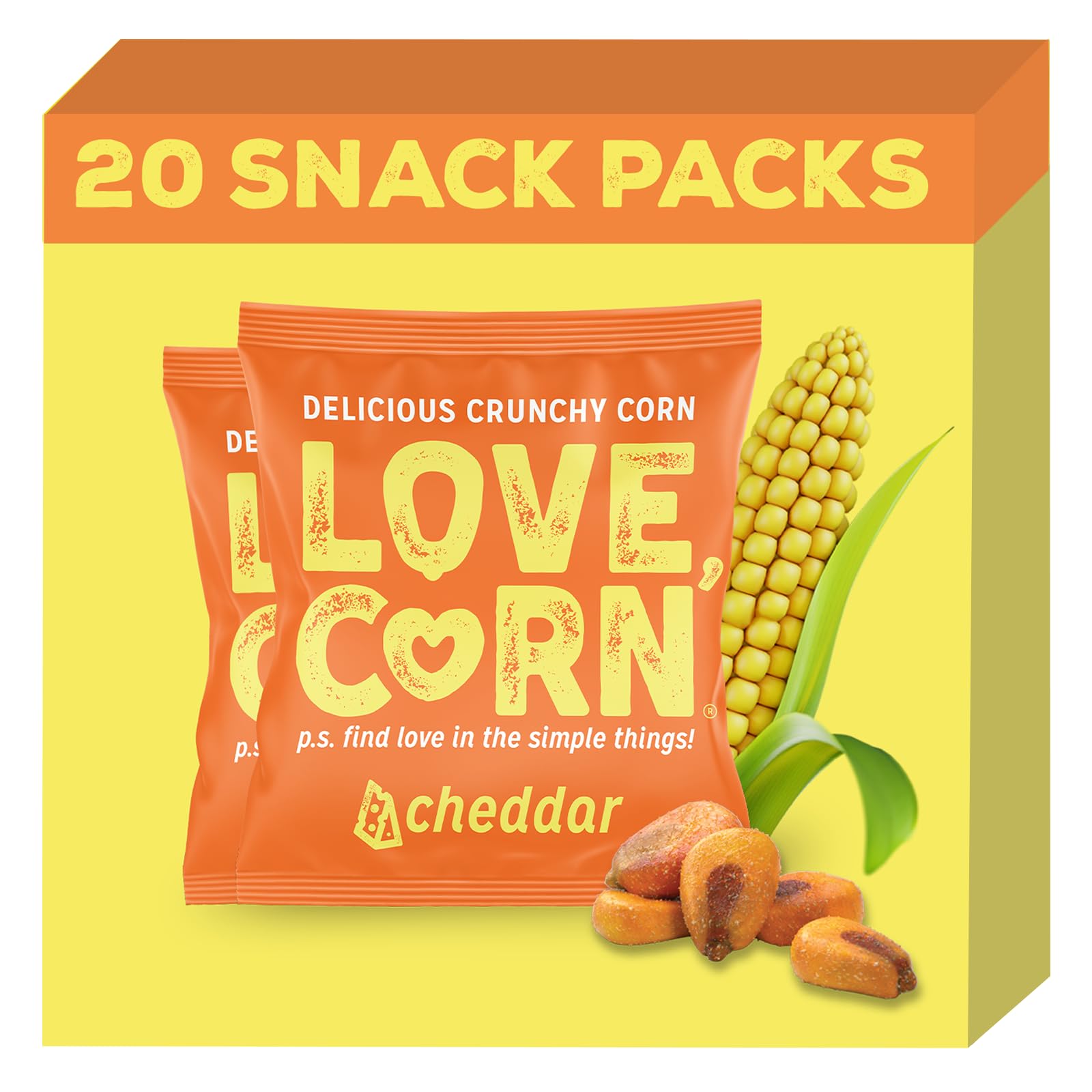 Cheezy 0.7Oz X 20 Bags - Delicious Crunchy Corn - Healthy Family Snacks - Gluten Free, Kosher, Non-GMO - Alternative to Chips, Nuts, Cookies & Pretzels - Perfect