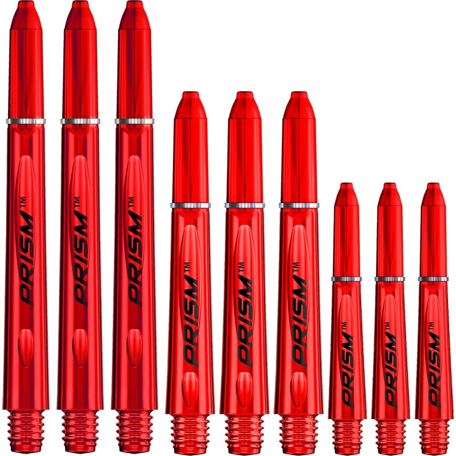 WINMAU Prism 1.0 Red Short Polycarbonate Dart Stems - 1 set per pack (3 shafts in total)