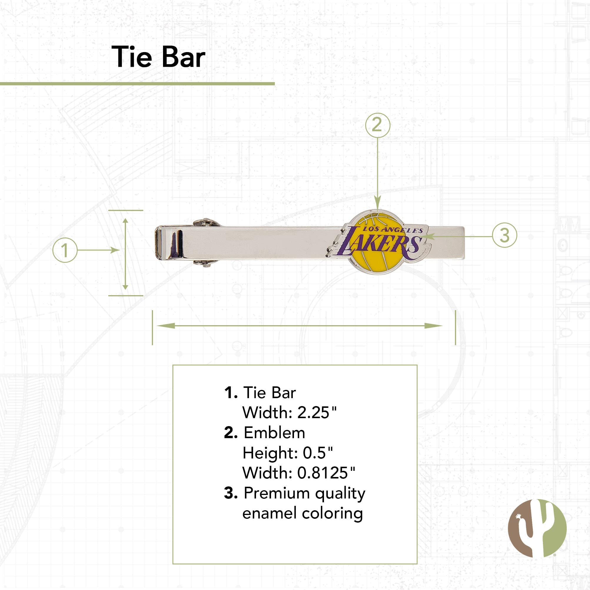 Desert Cactus Los Angeles Lakers Tie Bar LA NBA National Basketball Association Logo (Tie Bar)