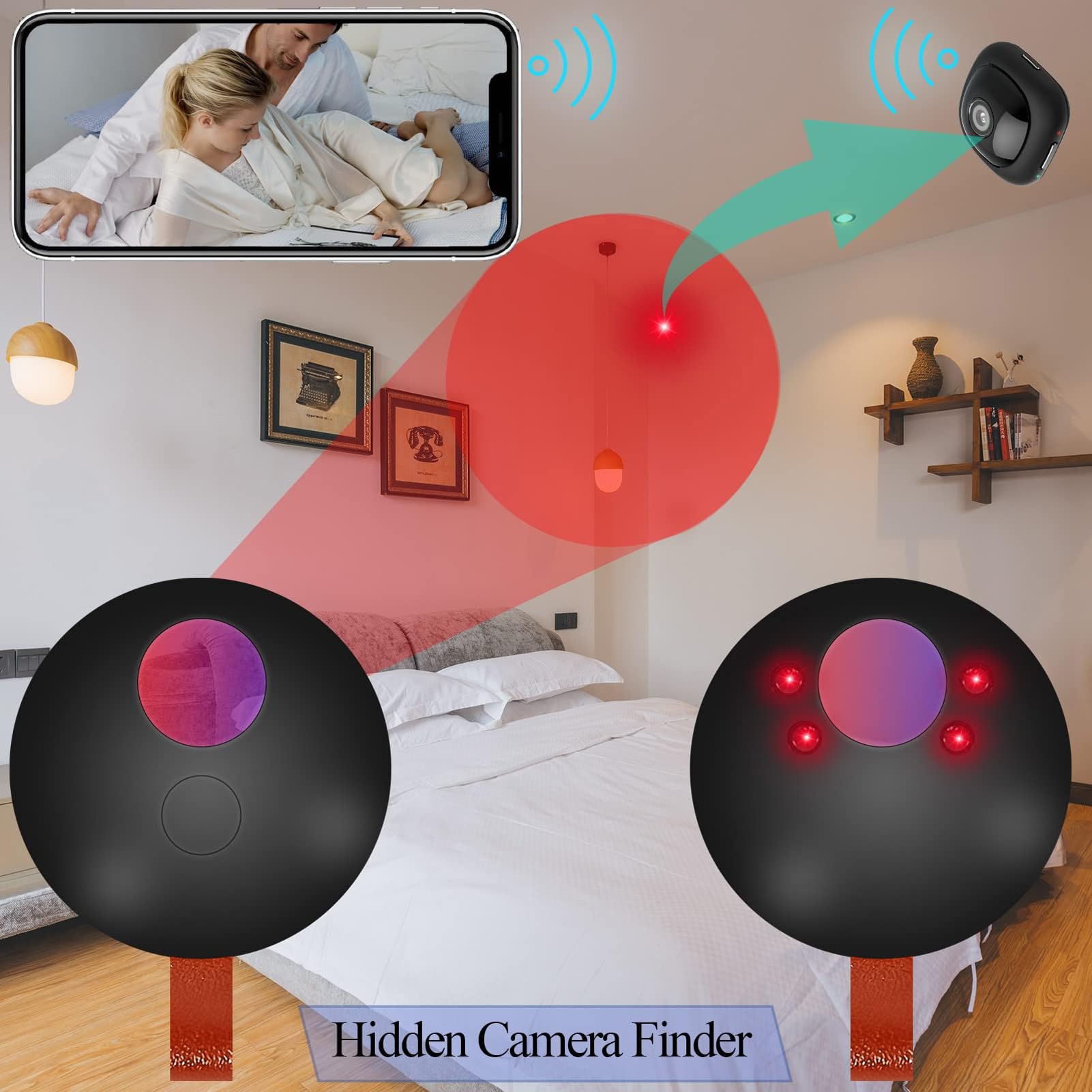 Fyearfly GPS-Gerätedetektor, Anti-Spionage-Detektor Professioneller Signaldetektor Bugfinder 1 MHz – 2,8 MHz Kamerascanner-Erkennungswerkzeug, Für Zuhause, Hotel, Fahrzeug, Drahtloses Abhörgerät