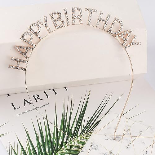 Miniatura 7 de CIEHER Birthday Tiaras Rhinestone Birthday Tiara Queen Crown Birthday Headband