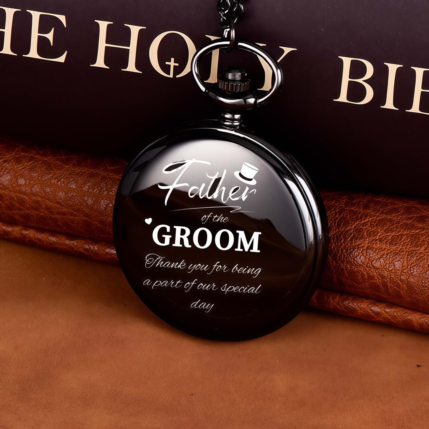 Groomsman Gifts for Wedding Engraved Pocket Watch Best Man Ring Bearer Groom Bride Father Roman Numerals Quartz Pocket Watches Wedding with Chain (1PCS 3PCS 4PCS 5PCS 6PCS)