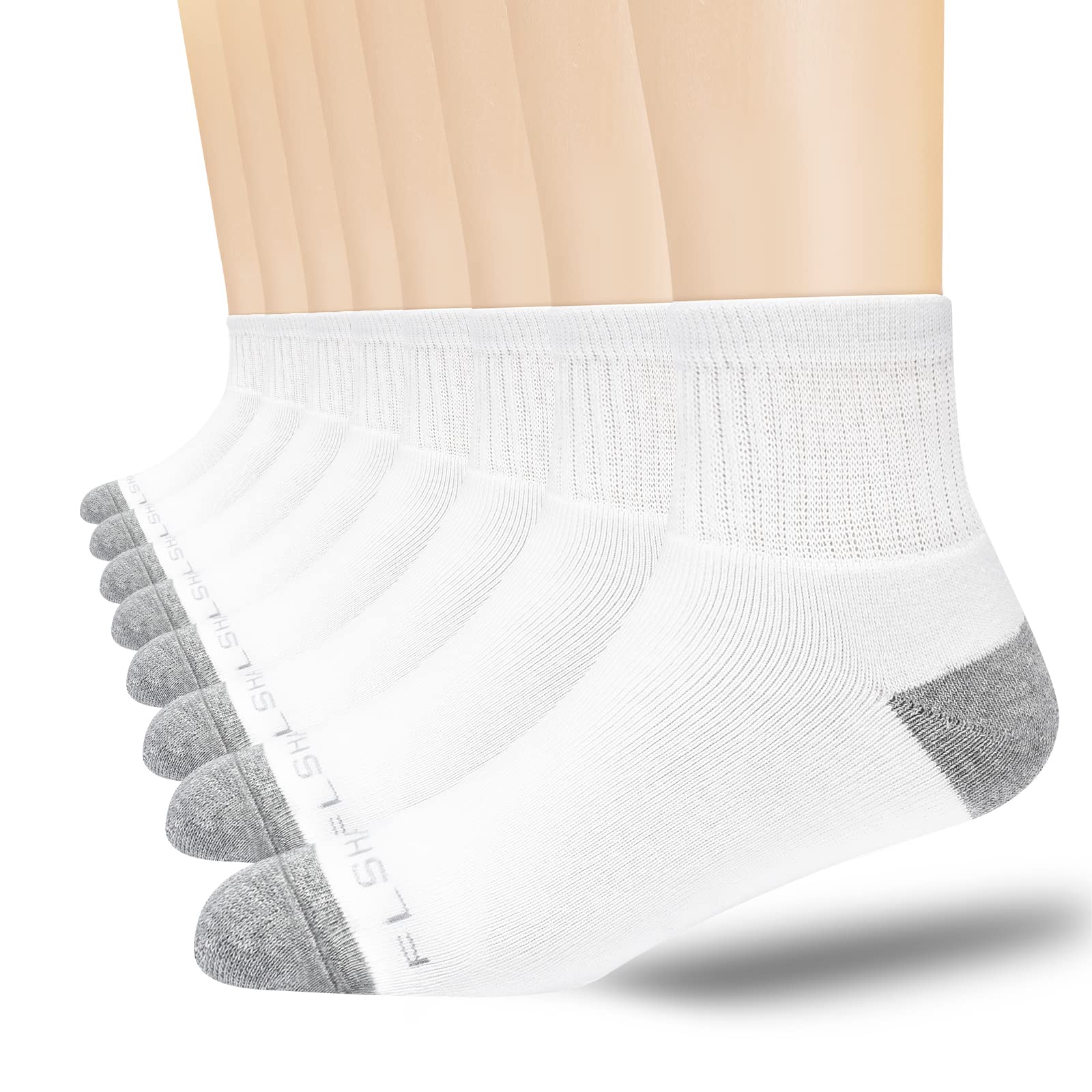 8 pares de calcetines de algodón para hombre, con cojín, atléticos, para correr, talla 7-9/9-12/12-15