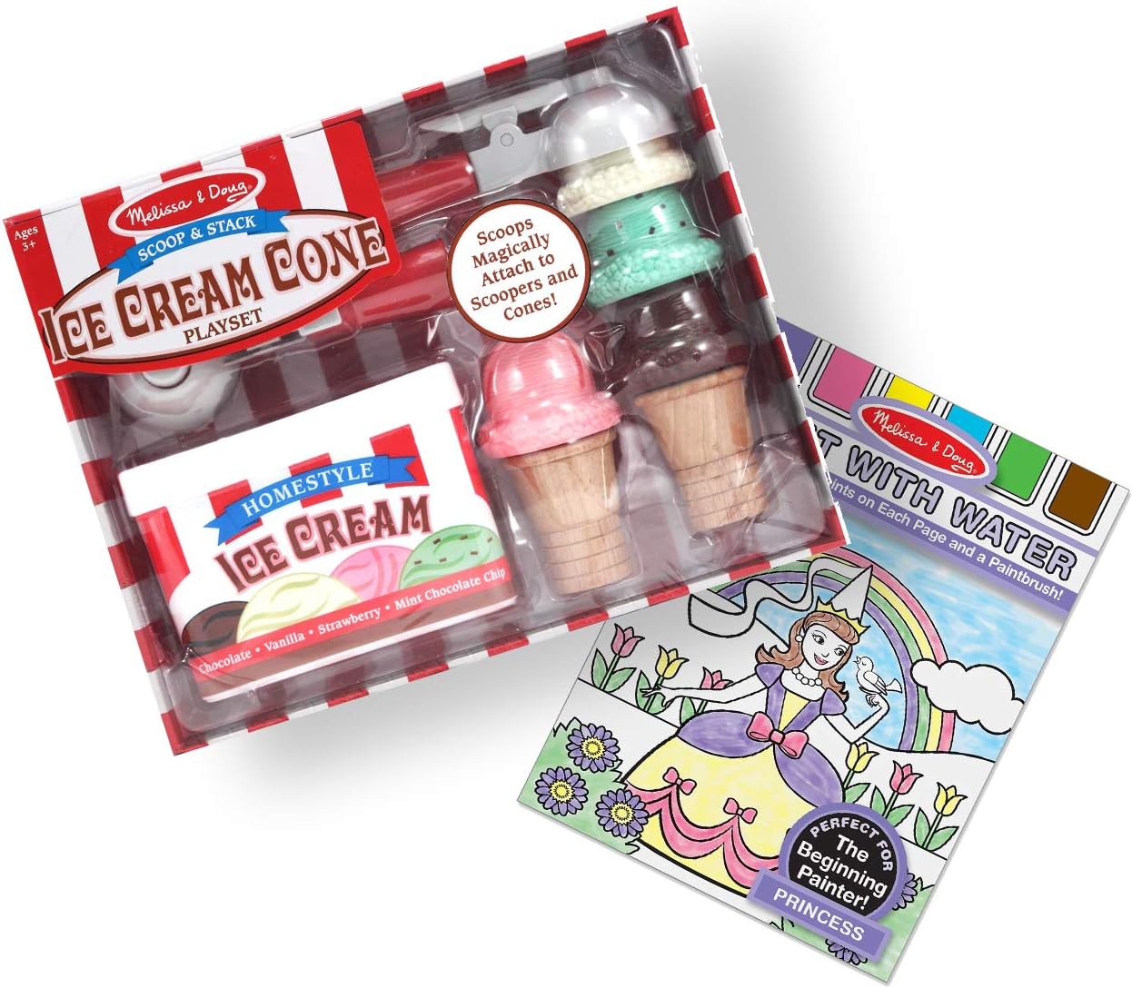 Melissa & Doug﻿ Ice Cream Scoop Set: Play Food Set Bundle with 1 Official Color by Number Pad (04087)