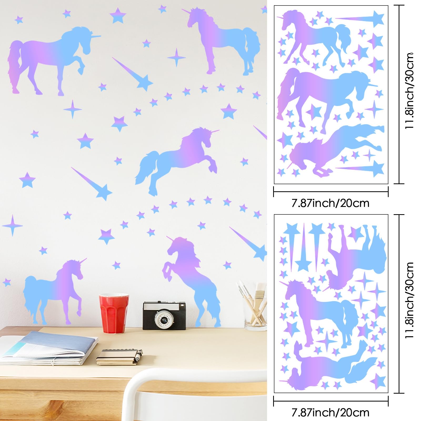 Adesivi Fluorescenti Per Soffitto - 470 Pezzi Unicorno, Stelle, Fate, Per Cameretta Bambini - Foto 5