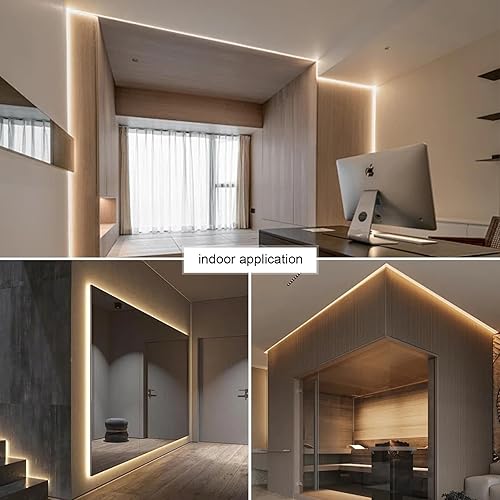 Miniatura 6 de Tira de luces LED para exteriores, 110 V, cortable, 6.56 pies6.6 ft, impermeable, 3500 K para interiores y exteriores, aleros, jardines traseros,