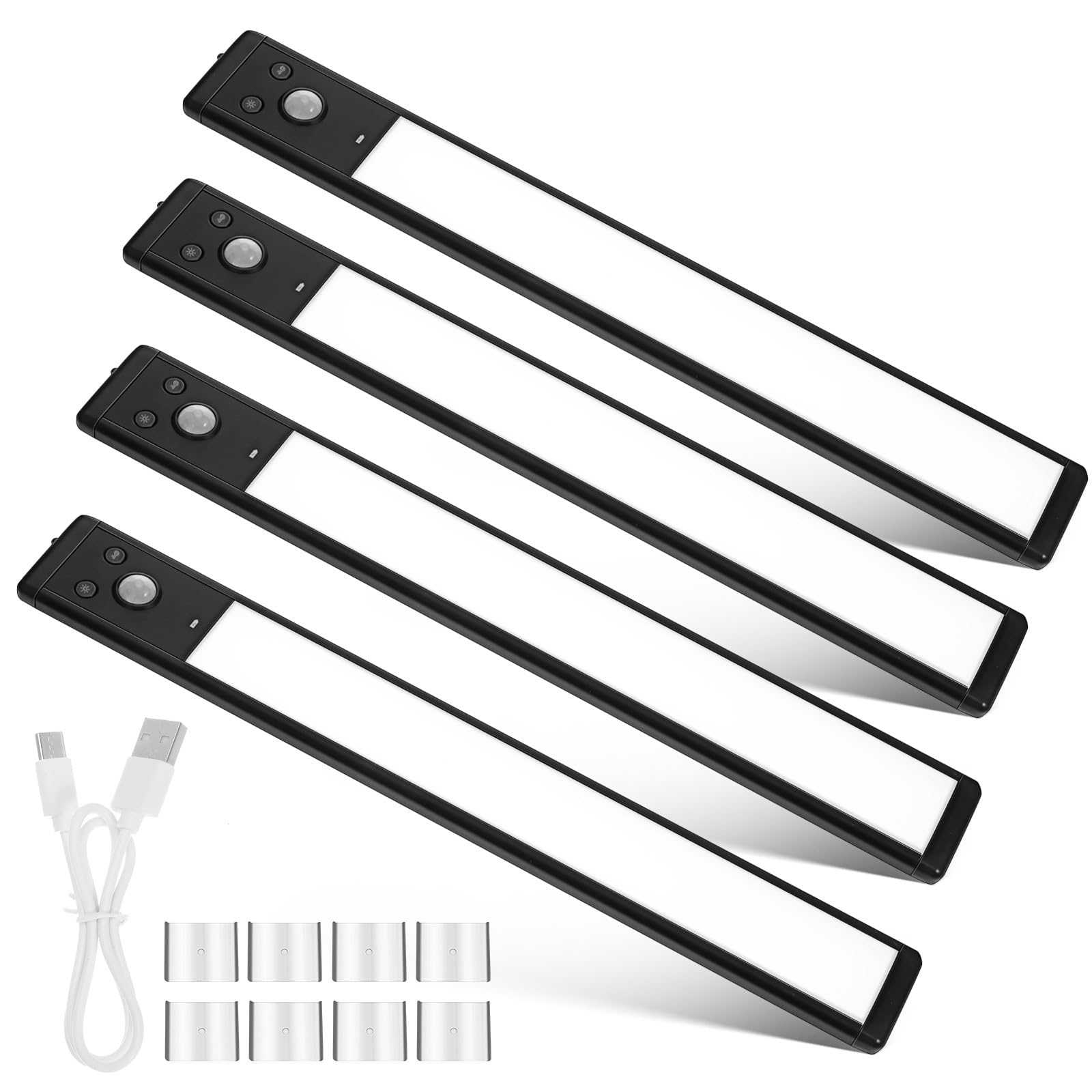 4piezas Luces Led Sensor De Movimiento Iluminación Automática Para Debajo De Gabinetes Resistente
