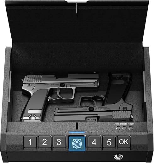 AINIRO Biometric Gun Safe: Secure Your Firearms with Fireproof Protection!