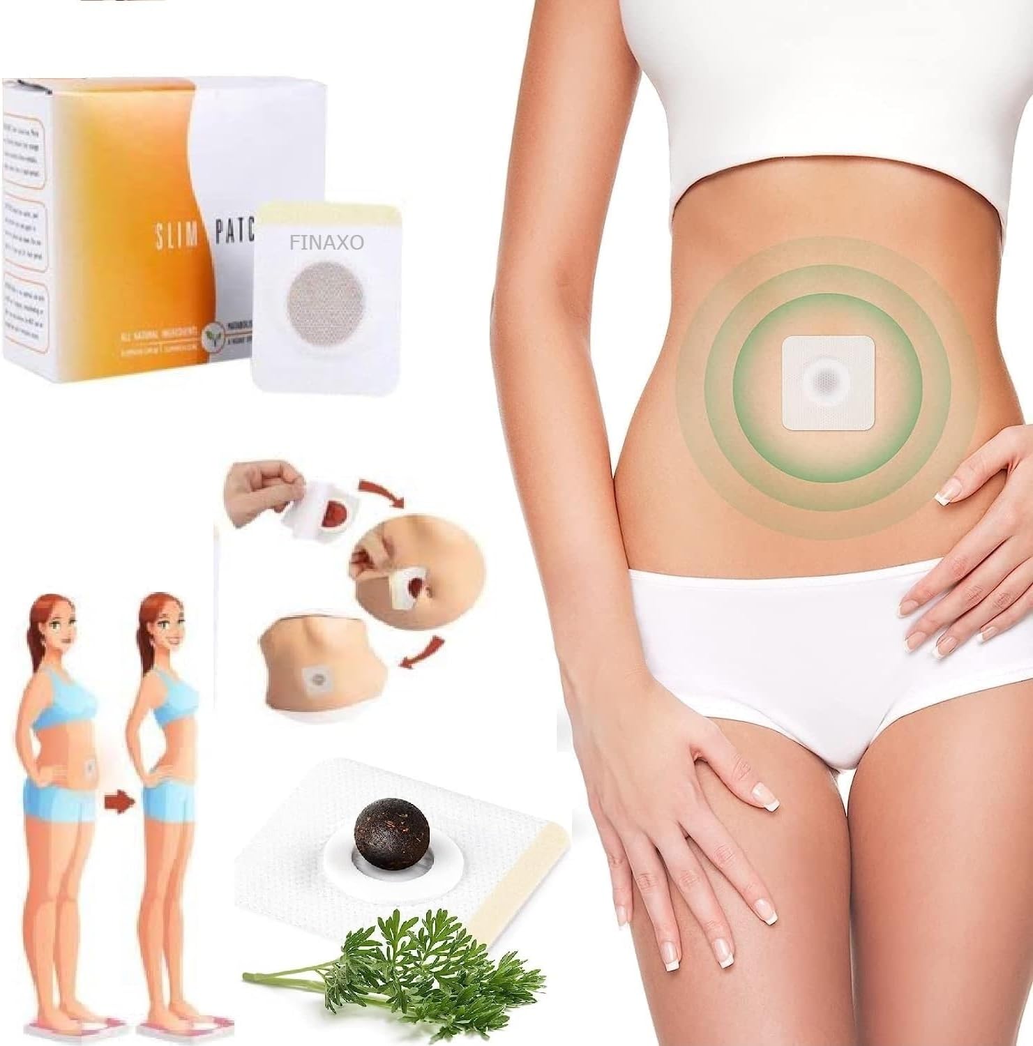 Finaxo® Premium Slim Patch for Weight Loss Slimming Patch Magnet Reduce Fat Burning Lose Weight | Slim Patch for Metabolism Fats, Carbs and Sugar Natural Way to Loss Weight (Pack of 30)