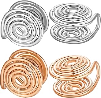 MARSALIA12MM 15MM Pressure Earrings for Keloids, Keloid Earrings Pressure Clip On Earring, Ear Cuff, Stainless Steel Spiral Non-pierced Earrings