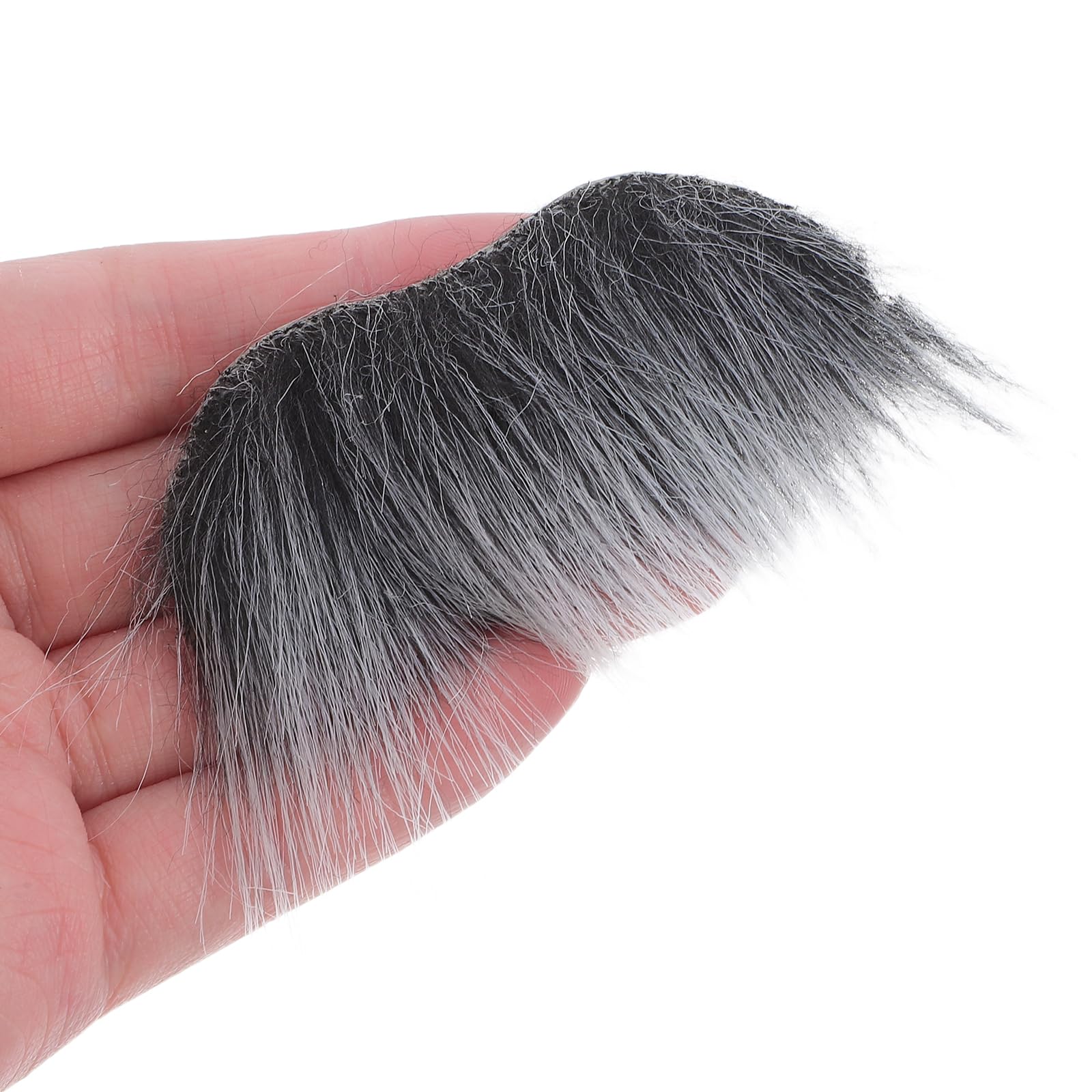 LOGOFUN Realistic Self Adhesive Mustache Eyebrow Kit Funny Beard Accessories for Halloween Cosplay Masquerade Party Costume Decorations Grey White