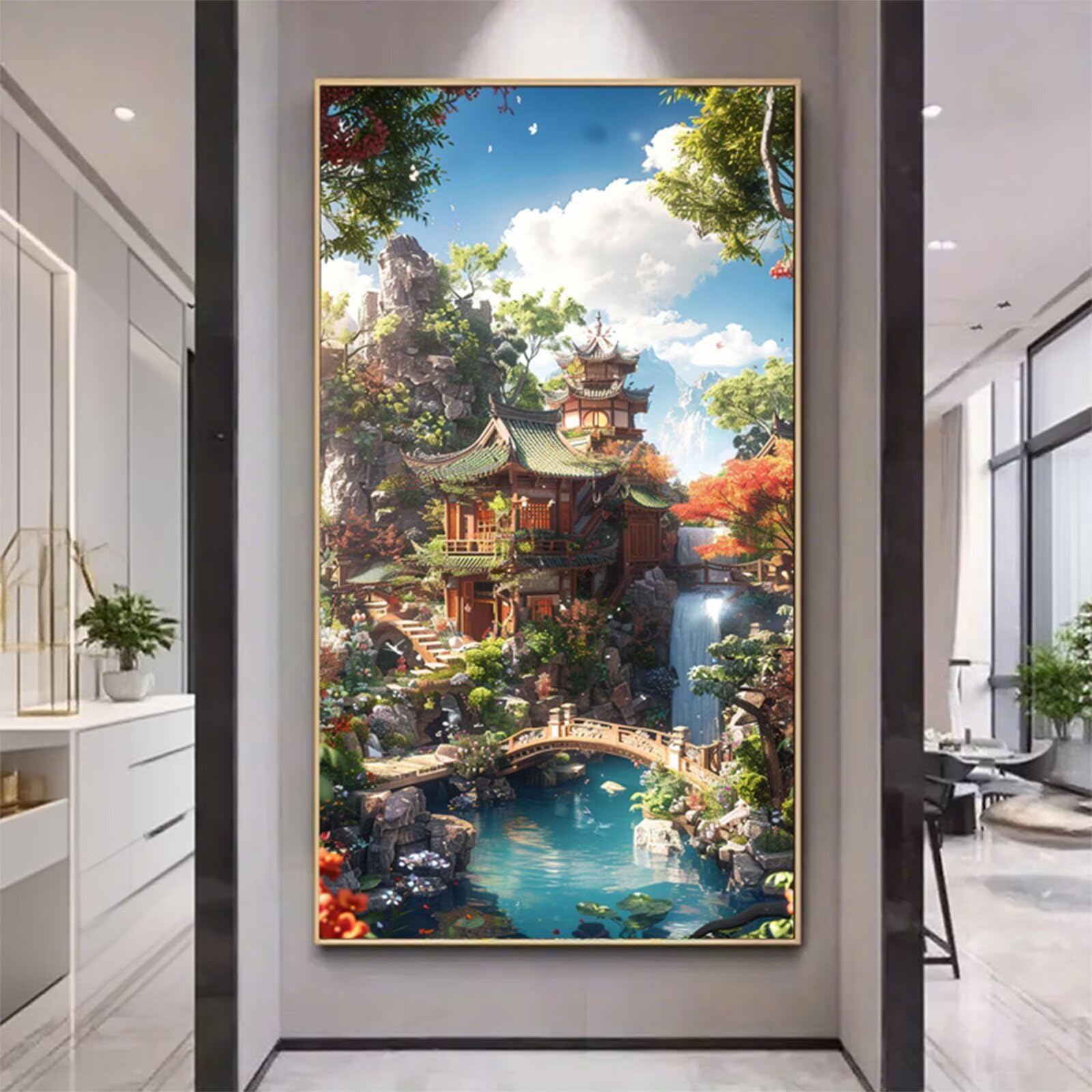 Diamentowe zestawy do malowania diamentowego pałacu sztuki dla dorosłych, 5D Dimond Art Waterfall Gem Arts and Crafts Paintings, DIY, kryształ górski, haft krzyżykowy, malowanie po numerach, dekoracja
