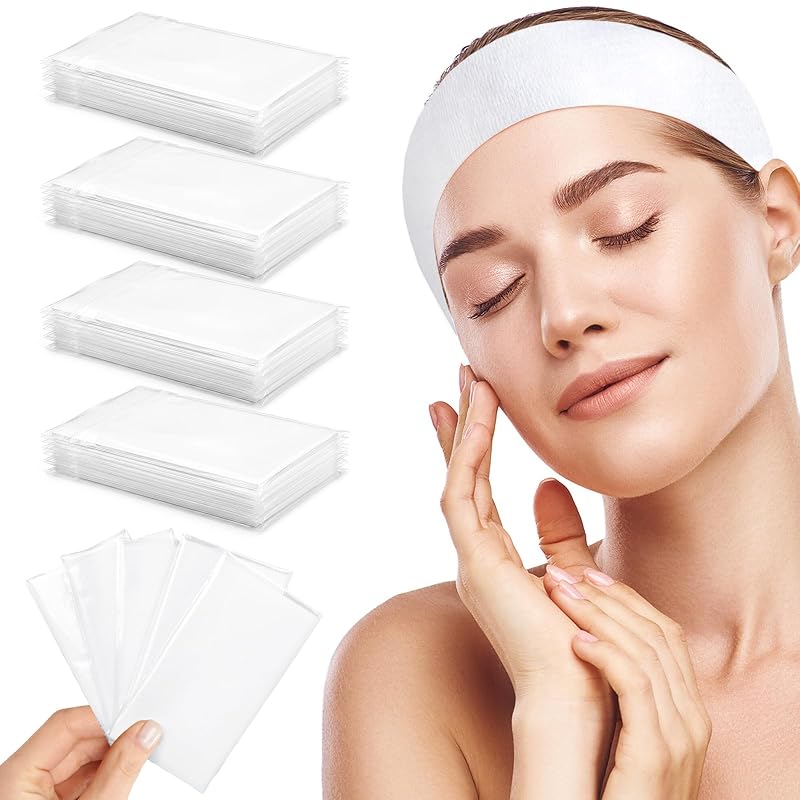 Faixas descartáveis para cabelo MaopaoBeauty para spa e cuidados faciais, brancas, 48 unidades