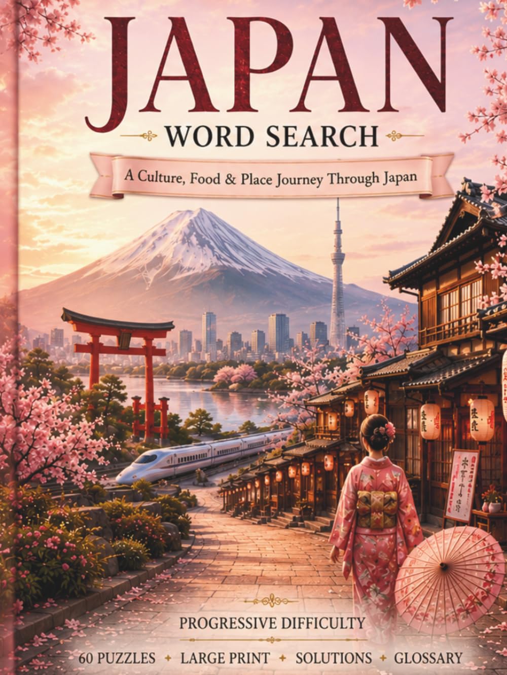 Japan Word Search: A Culture, Food & Place Journey through Japan (World Travel Word Search)