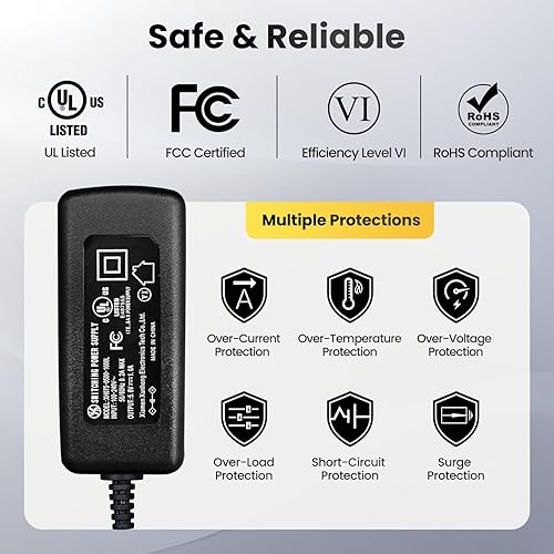 Miniatura 4 de Adaptador de fuente de alimentación de 5 V 1 A 6 pies con 8 puntas, cargador de 5 W CACC CA 100V-240V a CC 5Volt 1Amp 0.5A Cable de alimentación de