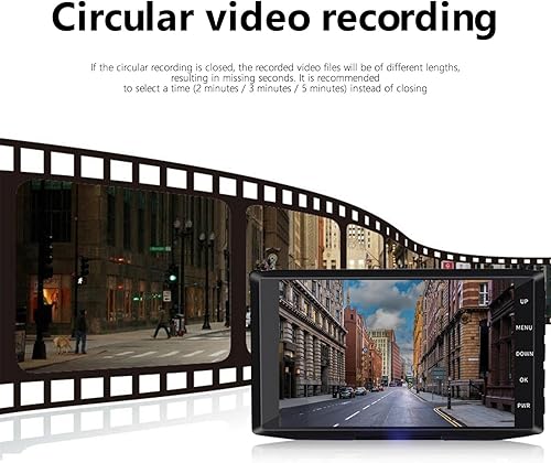 Miniatura 7 de Cámara de tablero de 3 canales frontal y trasera en el interior, cámara de tablero Full HD para automóviles, grabadora de cámara IPS de 4 pulgadas,