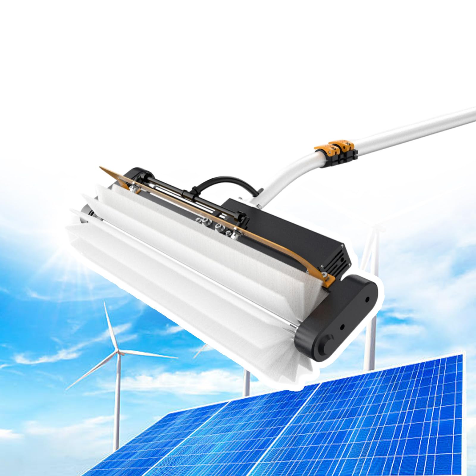 Aioneer Electric Extendable Cleaning Brush Kit For Solar Panel Maintenance And Hard-To-Reach Areas-3.5m