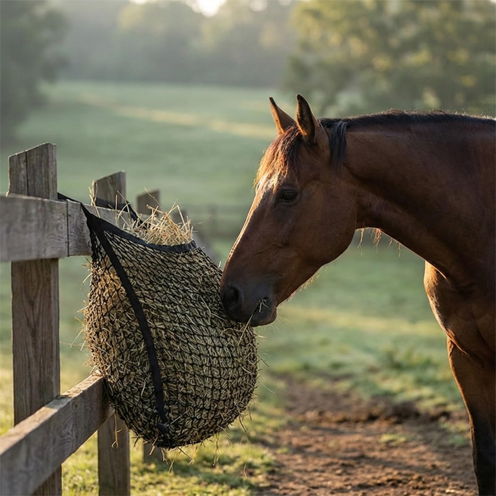 Rete da fieno per cavalli, ca. 15 kg, Heusack per cavalli grande 90 × 120 cm, 4,5 cm, rete da fieno a maglia stretta – Heusack cavallo con 2 robusti moschettoni, Slow Feeder