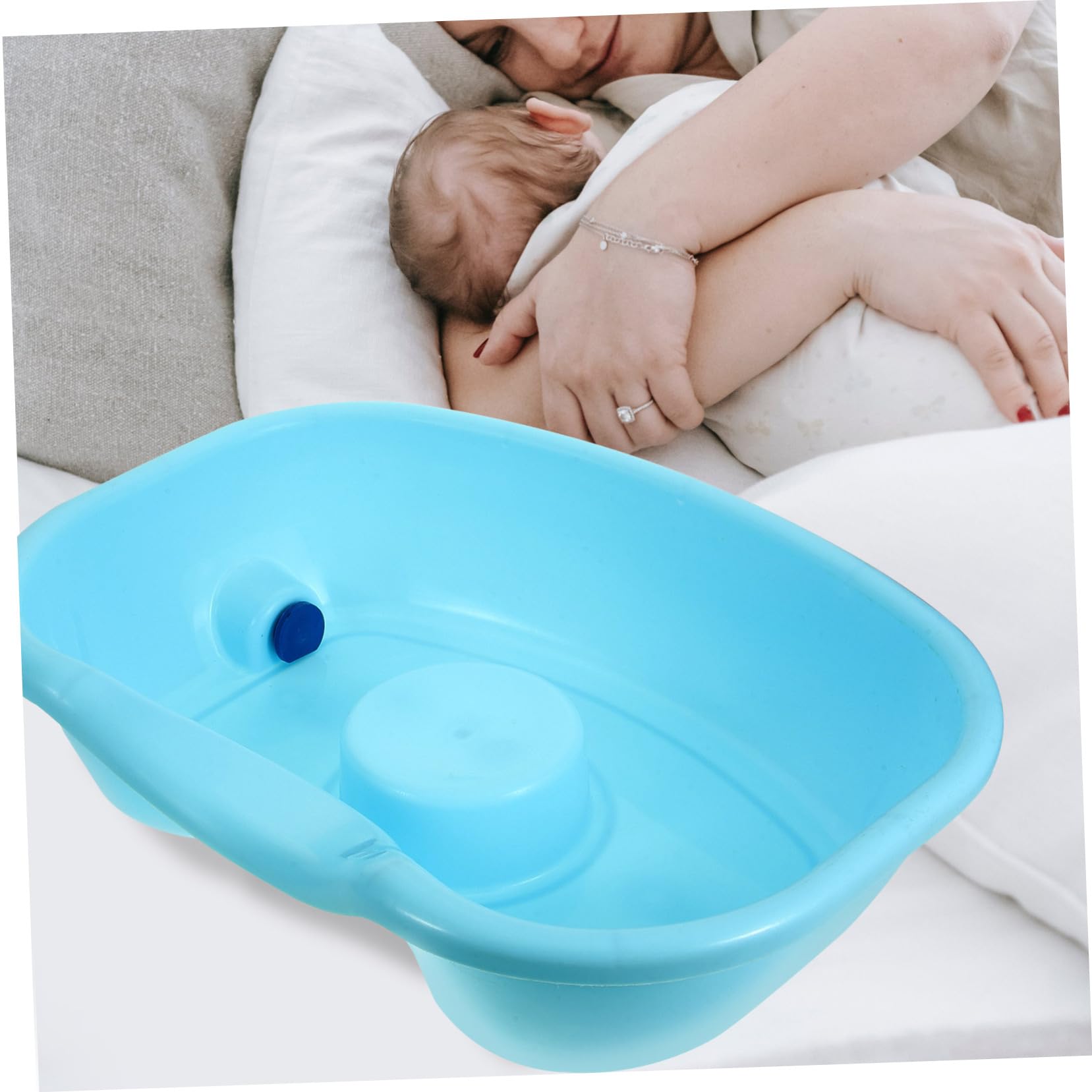 Lavandino Per Shampoo Portatile Ergonomico Bordo Curvo, Ciotola Per Lavaggio Chioma a Letto Per Anziani, Disabili e Donne in Gravidanza, Lavabo Plastica Sicura Per Uso Domestico