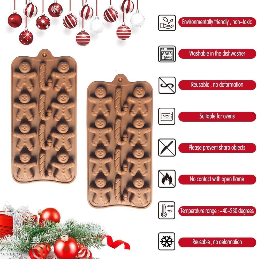 Moule à Chocolat Noel : 5 Bonhommes Pain D'épices 6 Cm | Cerf Dellier