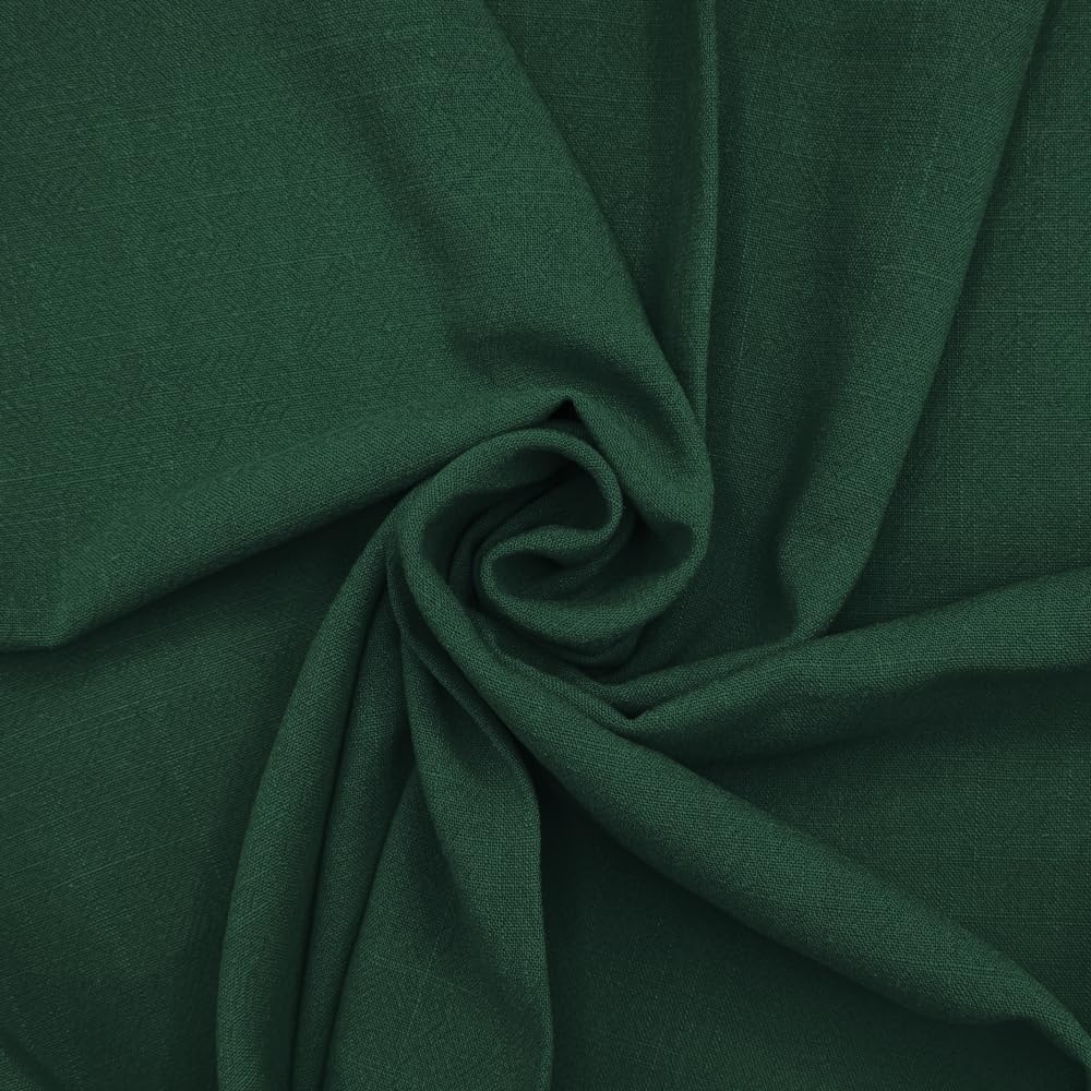Stone Washed Linen Viscose Fabric Plain Oeko-Tex Dressmaking Soft 136cm Wide (Price Per Metre) (Emerald)