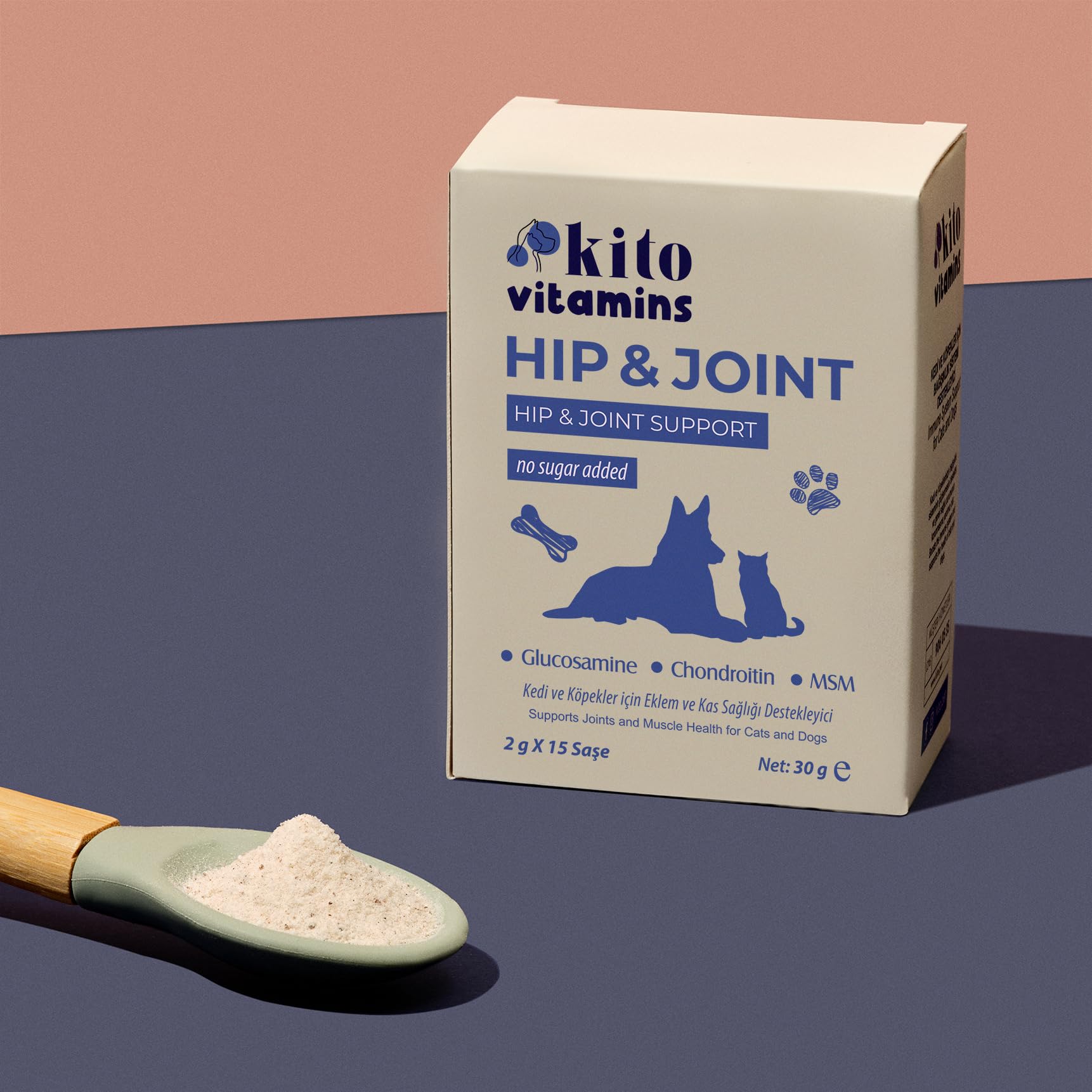 Kito Kedi ve Köpekler İçin Hip&joint Eklem ve Kas Sağlığı Destekleyici 2g X 15 Saşe