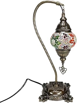 Turkish Mosaic Camel Neck Lamp - 8.5x16.25 - DB1