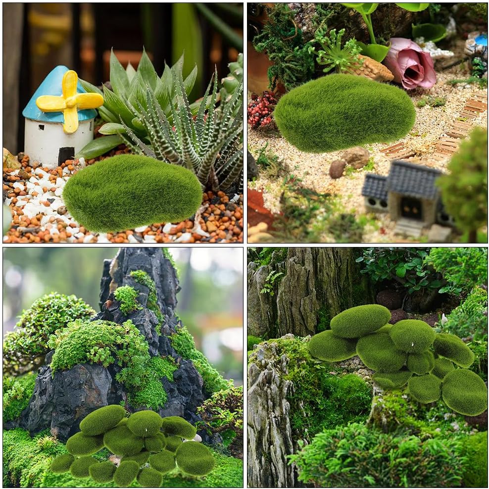 25pcs Fake Moss Stones Decorative Green Balls for Crafts
