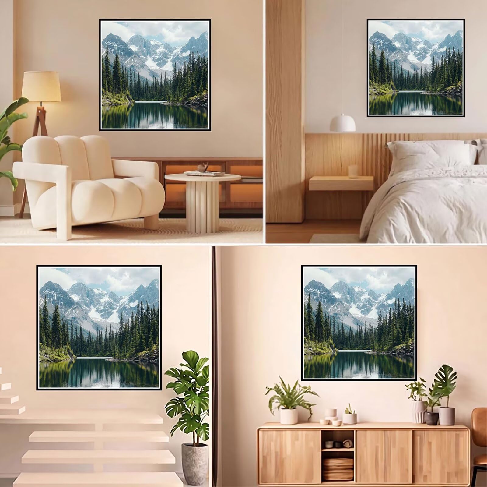 Diamond Painting Adulti, Foresta Diamond Painting Kit Completo, 5D Pittura Diamante Bambini Attività Manuale Creativa e Idea Regalo, Diamantini Crystal Art Tela Fai Da Te Kit 70x70cm Montagna FX#1102
