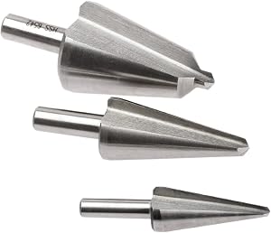 Driak 3pcs 16-30.5mm,5-20mm,3-14mm HSS Taper Power Drill Bit Umbrella Step Drill Set Cone Chamfer Cutter
