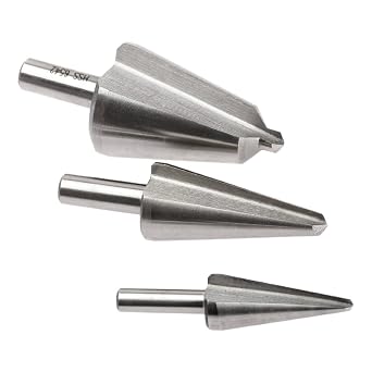 3-Piece HSS Umbrella Drill bit,Step Drill Bit Set,Cone Chamfer Cutter for Metal Wood Plastic