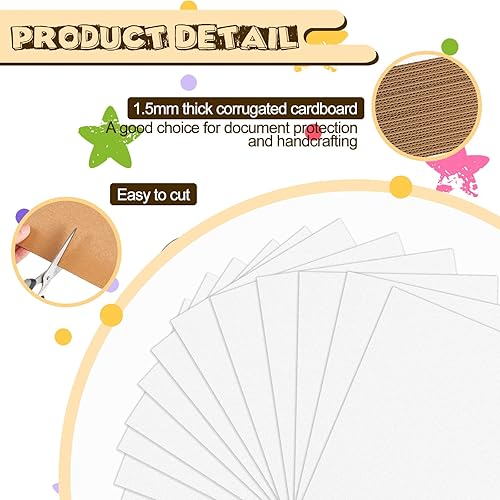 Vista 3 de Henoyso 110 Pack 11 x 8. 5 Inch Corrugated Cardboard Sheets Flat Cardboard Sheets Packaging Inserts Flat Square Inserts Squares Separators for White