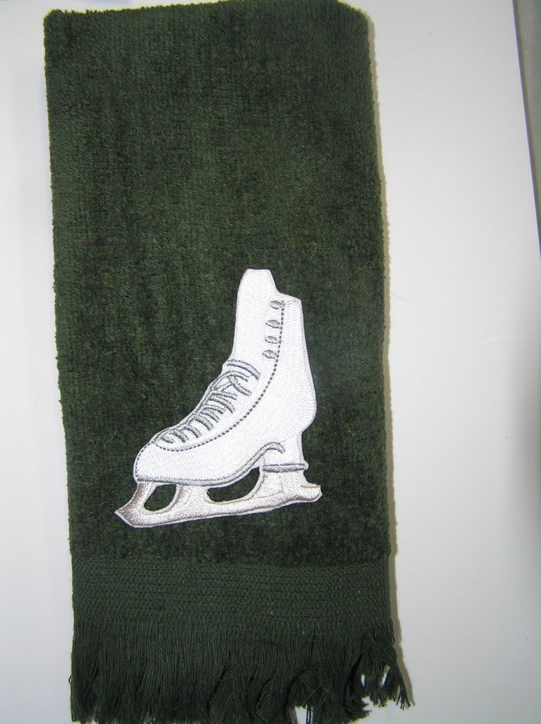 Ice Figure Skating Blade Towel Dark Green Skater Skating