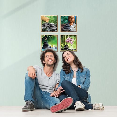 Miniatura 6 de THE NISHA - Calcomanías artísticas 3D de vinilo para pared, 4-2 piezas, mágicas, removibles (haz de luz)