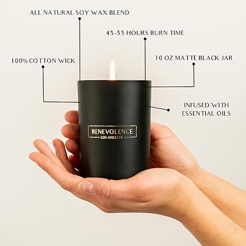 Miniatura 5 de Benevolence LA Vela perfumada de bayas negras (Baies)  Regalo del día del padre para papá  Vela negra de cera de soja  Regalos para hombres