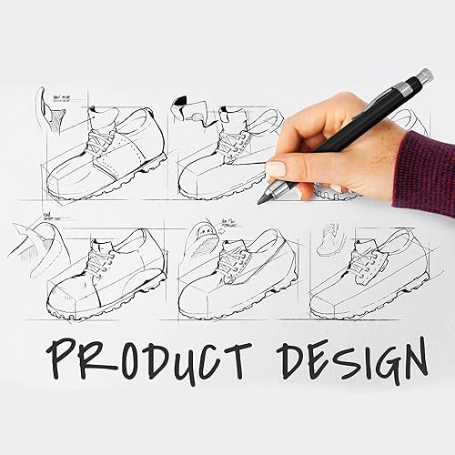 Miniatura 7 de Lápiz mecánico de 0.220 in de diámetro para artista, carpintero, lápices de dibujo, marcador de metal con sacapuntas integrado para construcción,