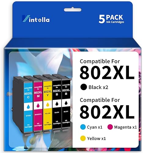 Miniatura 7 de Vintella 802XL Cartucho de tinta remanufacturado de repuesto para cartuchos de tinta Epson 802XL Combo Pack T802XL 802 T802 para impresora Workforce
