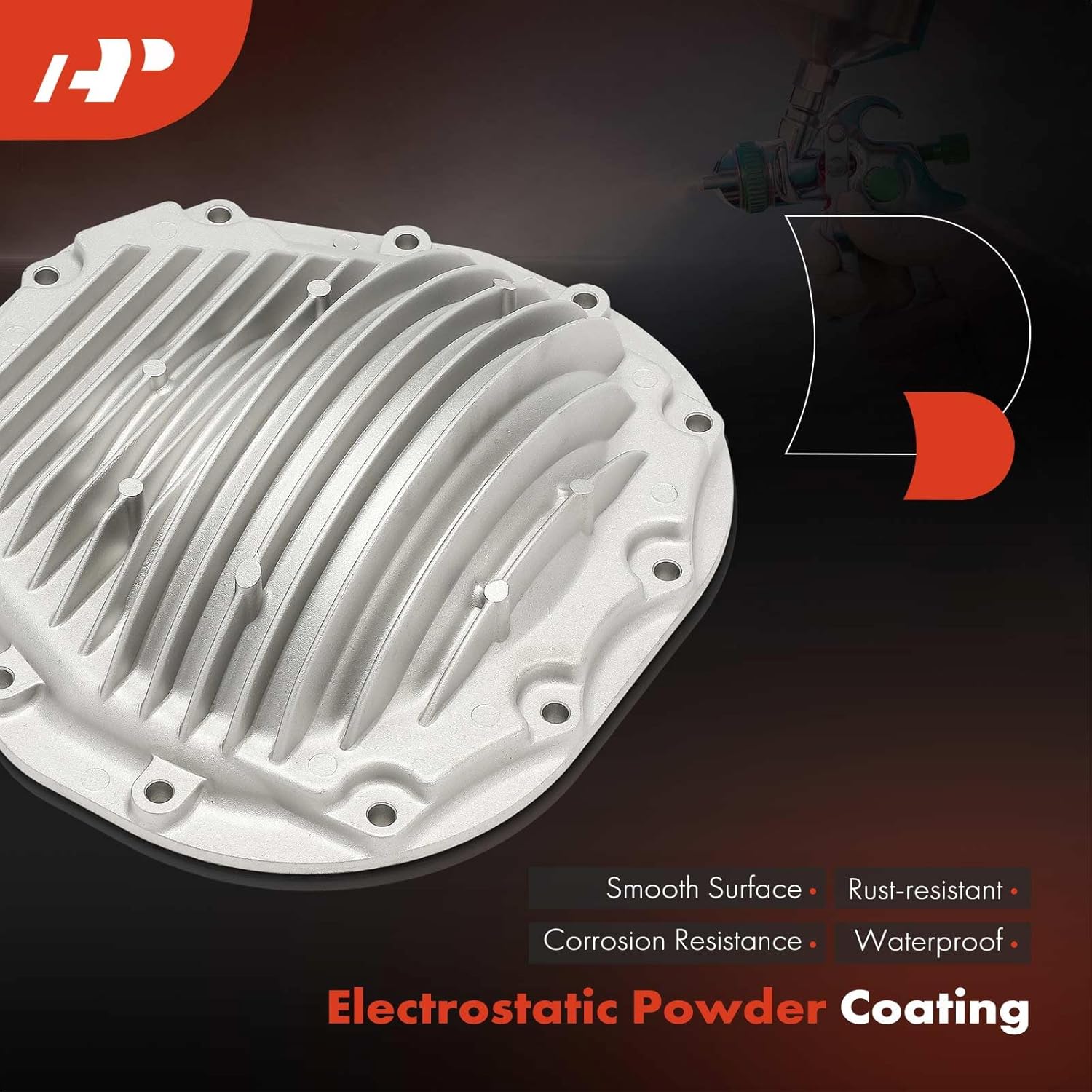 A-Premium Rear Differential Cover Compatible with Ford F-250 Super Duty 2008-2010, F-350 Super Duty 2008-2010, V8 6.4L and with 10.5 Inch Ring Gear