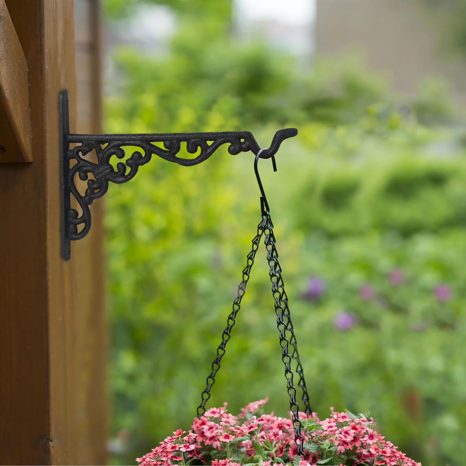 DreamsEden 2 Stück Hängehalterungen für Pflanzen, Gusseisen Wandhaken Pflanzenhänger Blumentopf Vogelfutterspender Laternen Windspiel Wandhalterung Hängehaken Garten Hof Rasen Dekor