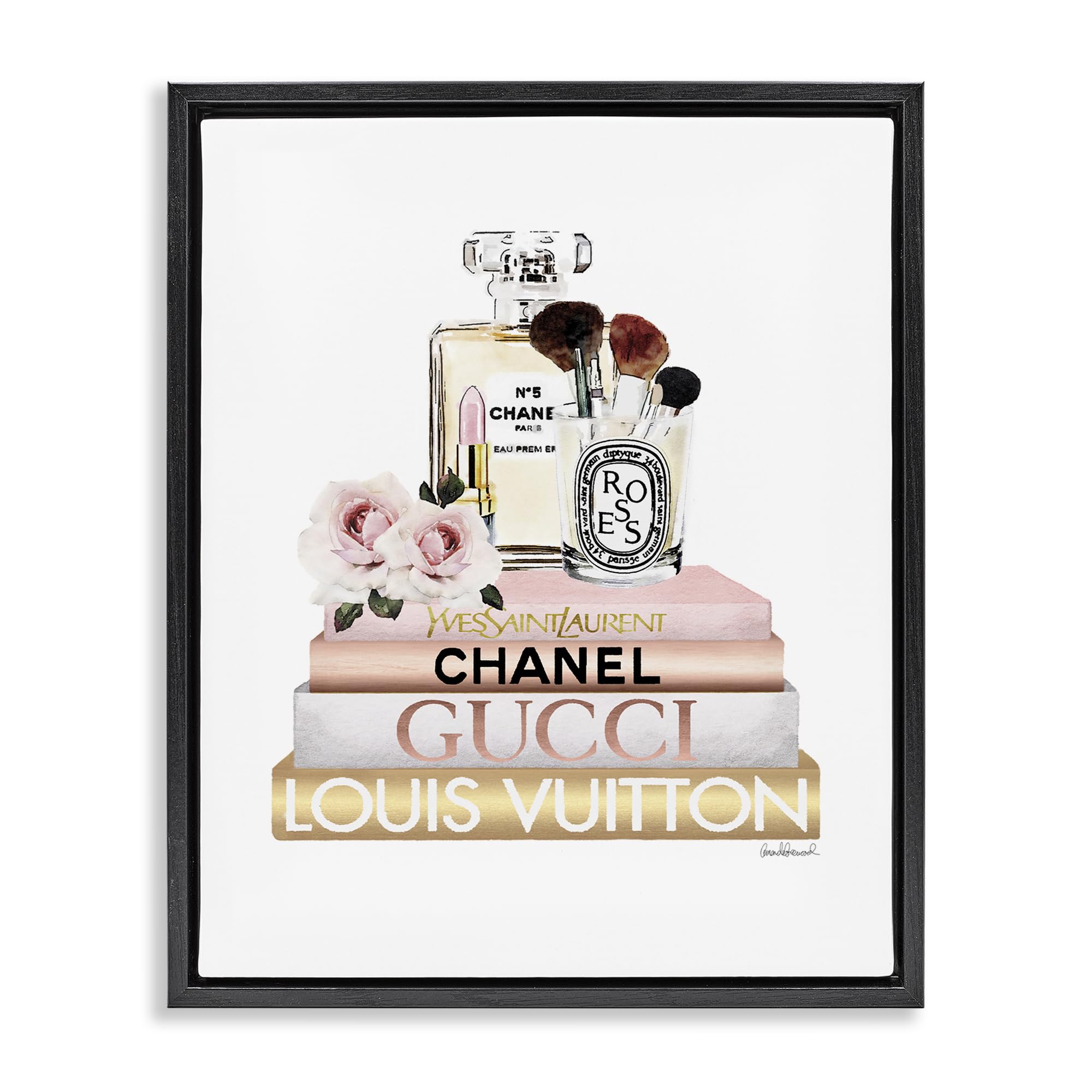 Glam Cosmetics Fashion Books, 16 x 20 Inch Canvas in Floater Frame