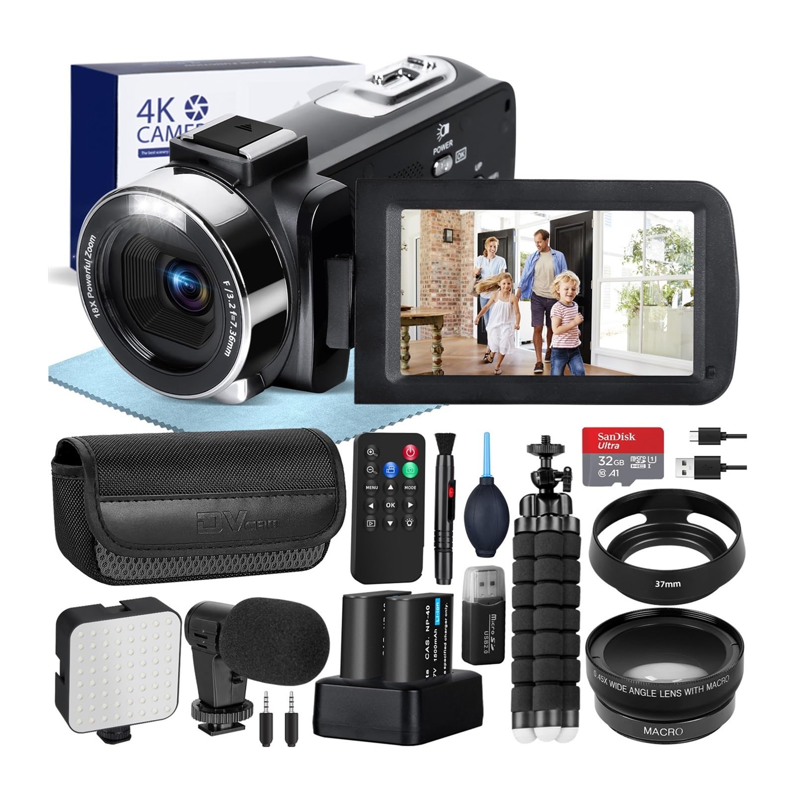 4K Video Camera 60 FPS 48MP UHD Recording Digital Autofocus, 18X Zoom, 3 inch Screen-image-23