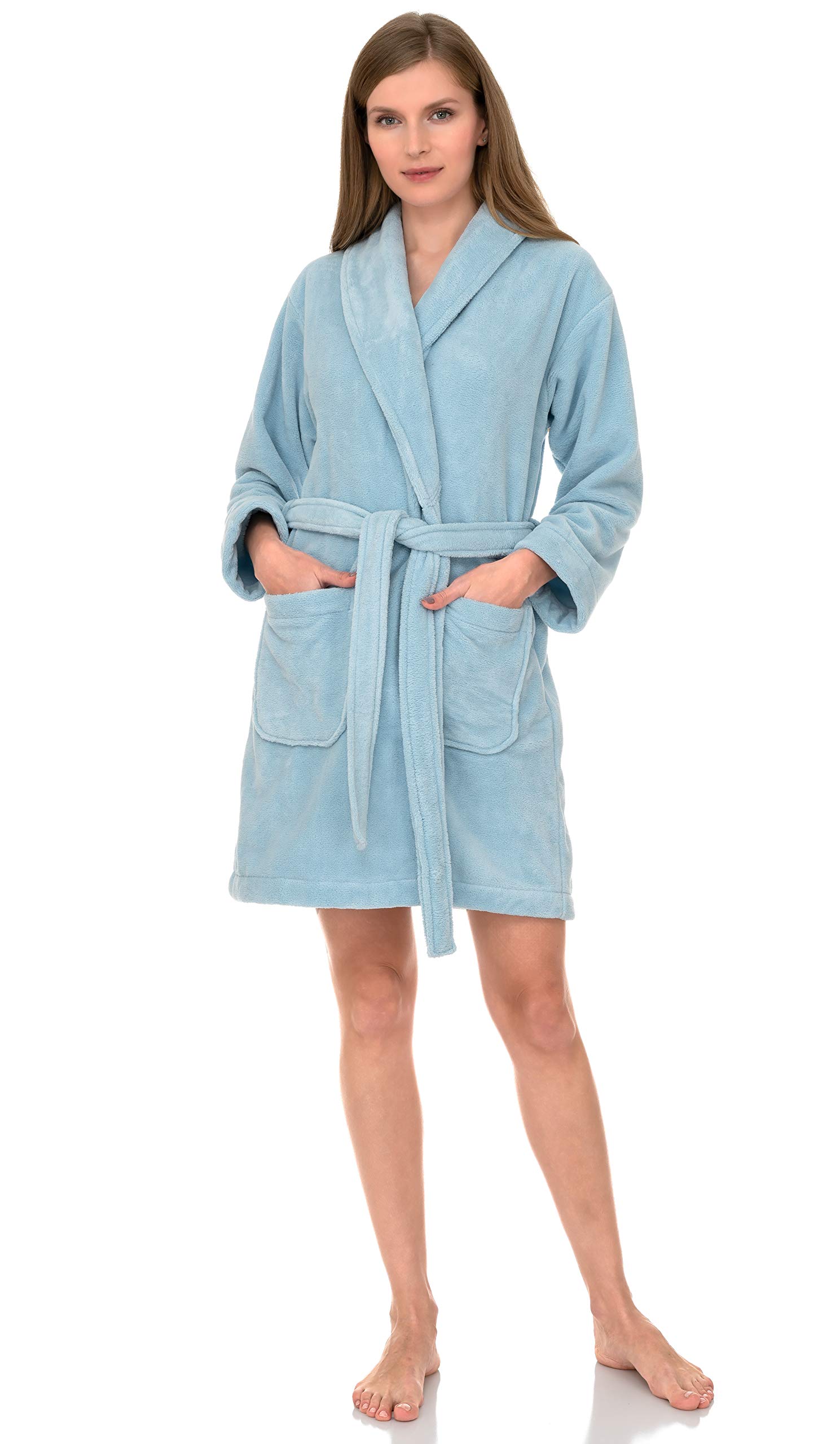 TowelSelections Women's Robe, Plush Fleece Short Spa Bathrobe